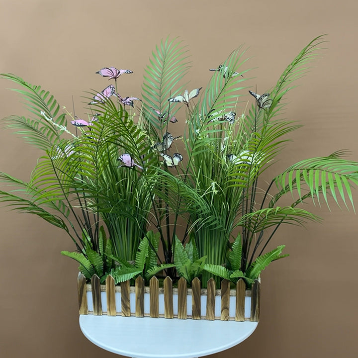 【造花】葦 窓 緑豊か木製フェンス 元気 フェイク