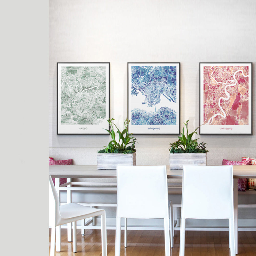 【掛絵】都市地図 選べる4パターン オーダーメイド可能