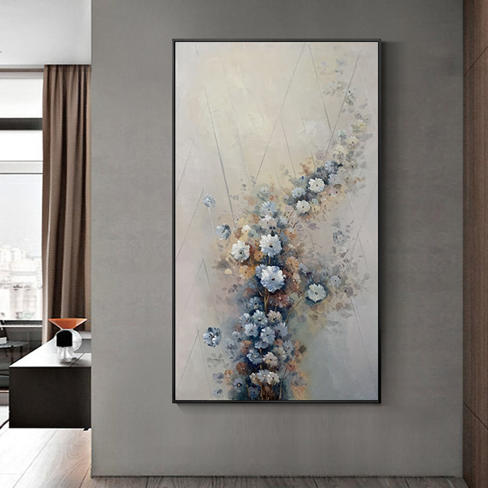 【掛絵】古典主義花 手描き油絵