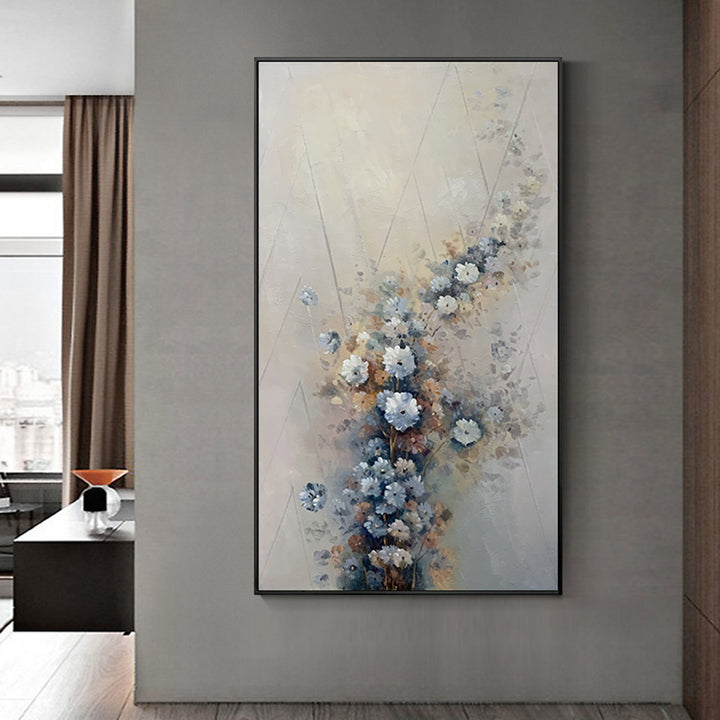 【掛絵】古典主義花 手描き油絵