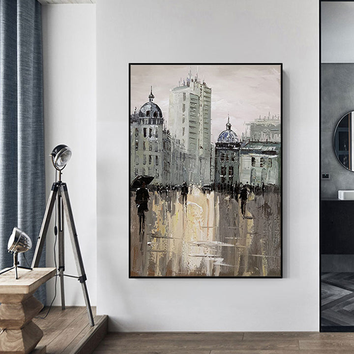 【掛絵】雨のパリ 選べる5パターン 手描き油絵
