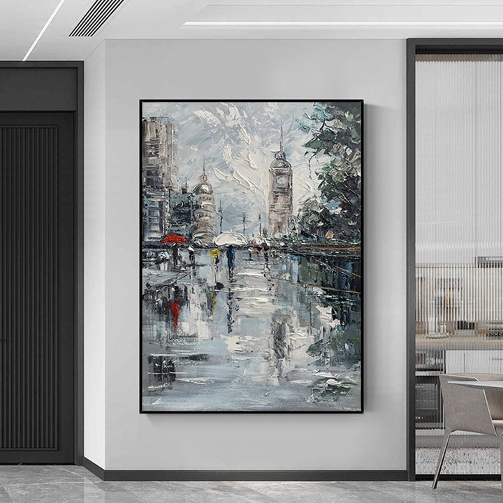 【掛絵】雨のパリ 選べる5パターン 手描き油絵