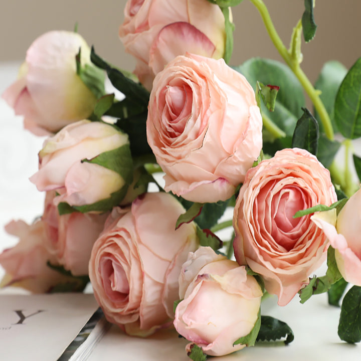 【造花】優雅 オダマキ シルク バラ