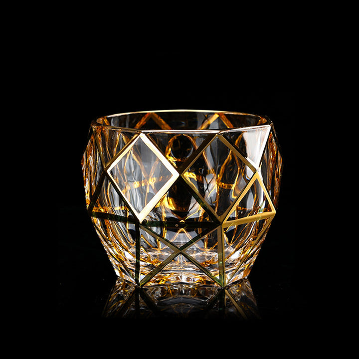 【ウィスキーグラス】高級 ヨーロッパ風 ゴールドライン