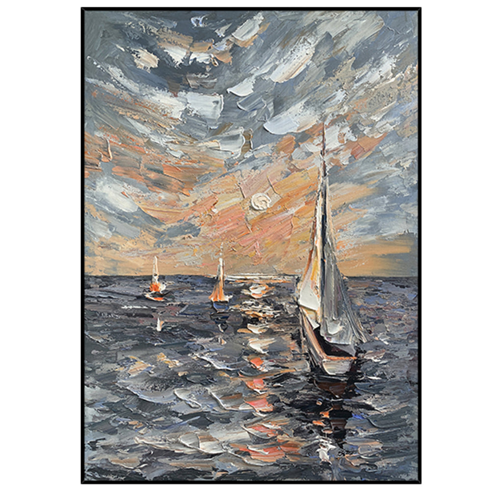 【掛絵】印象派海景色 選べる3パターン 手描き油絵