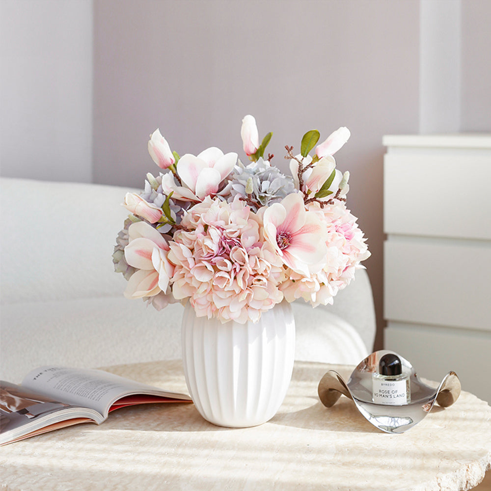 【造花】紫陽花 バラ 優雅 フェイク 置物