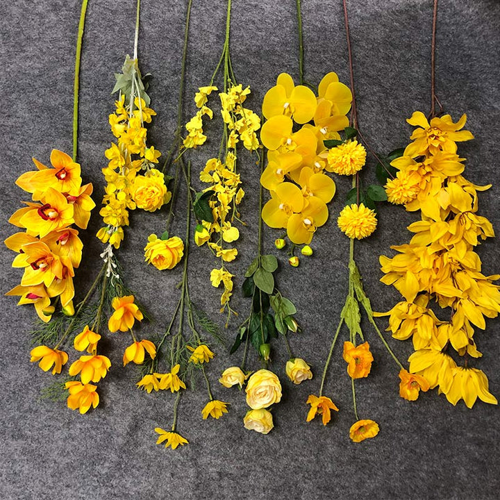 【造花】黄色 美しい 結婚式  シルク  シリーズ