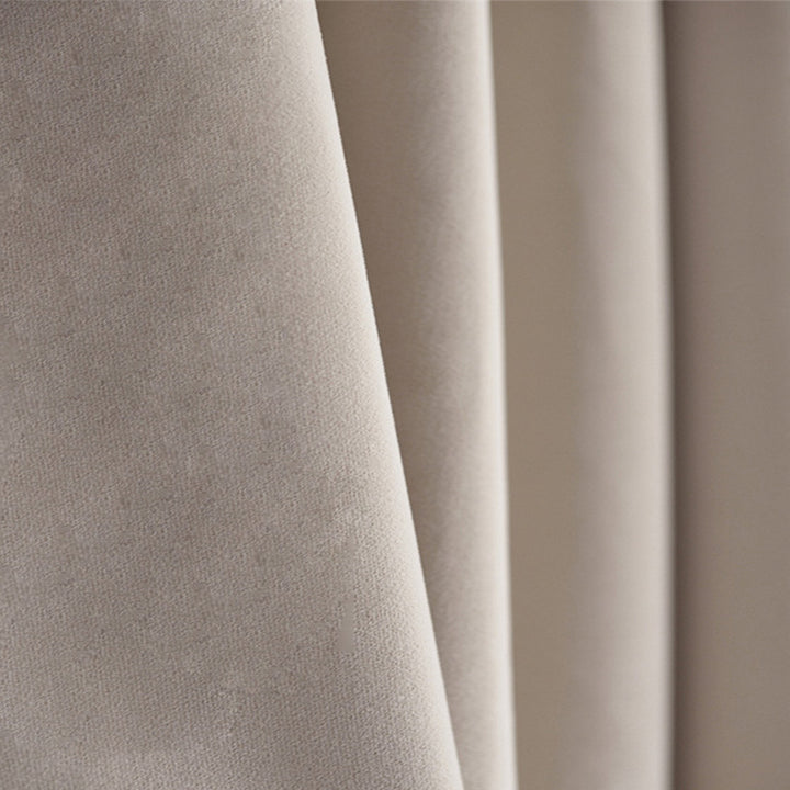 【ドレープカーテン】ミルクティー 選べる7色 ベルベットカーテン