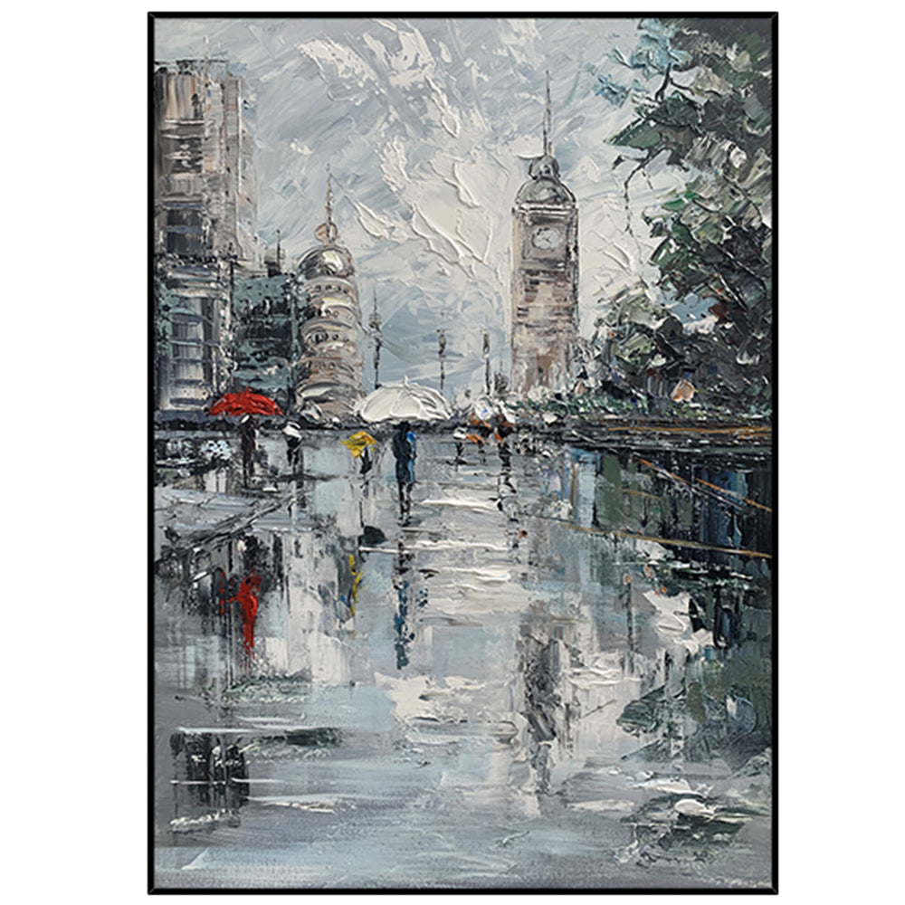 【掛絵】雨のパリ 選べる5パターン 手描き油絵