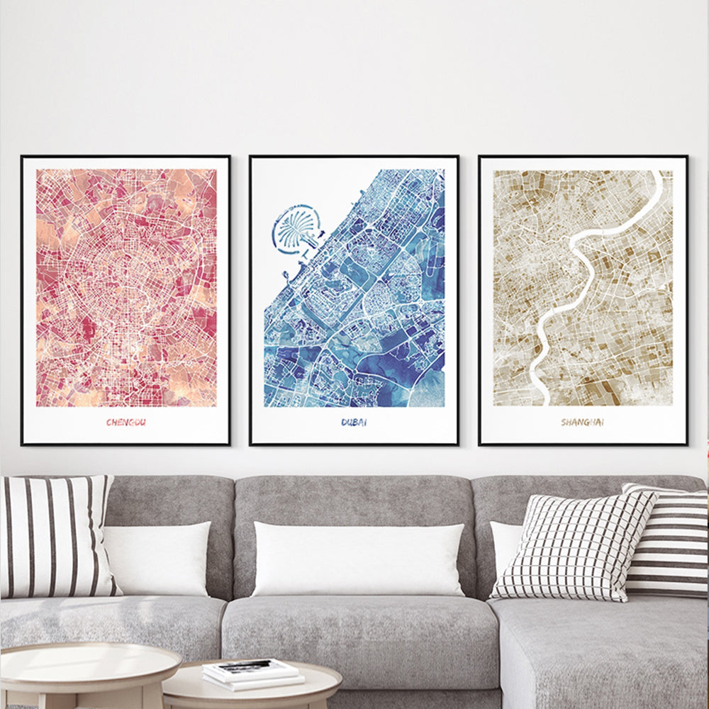 【掛絵】都市地図 選べる4パターン オーダーメイド可能