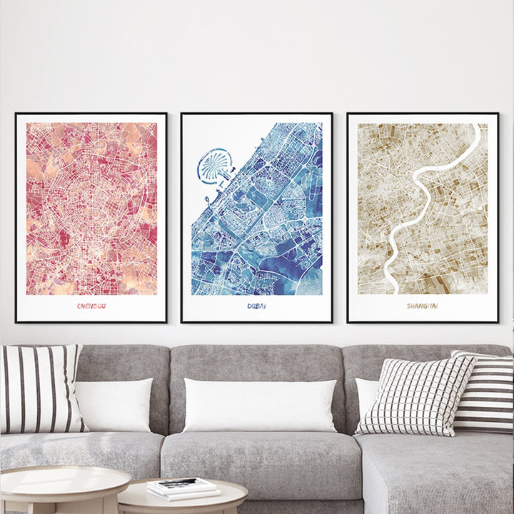 【掛絵】都市地図 選べる4パターン オーダーメイド可能