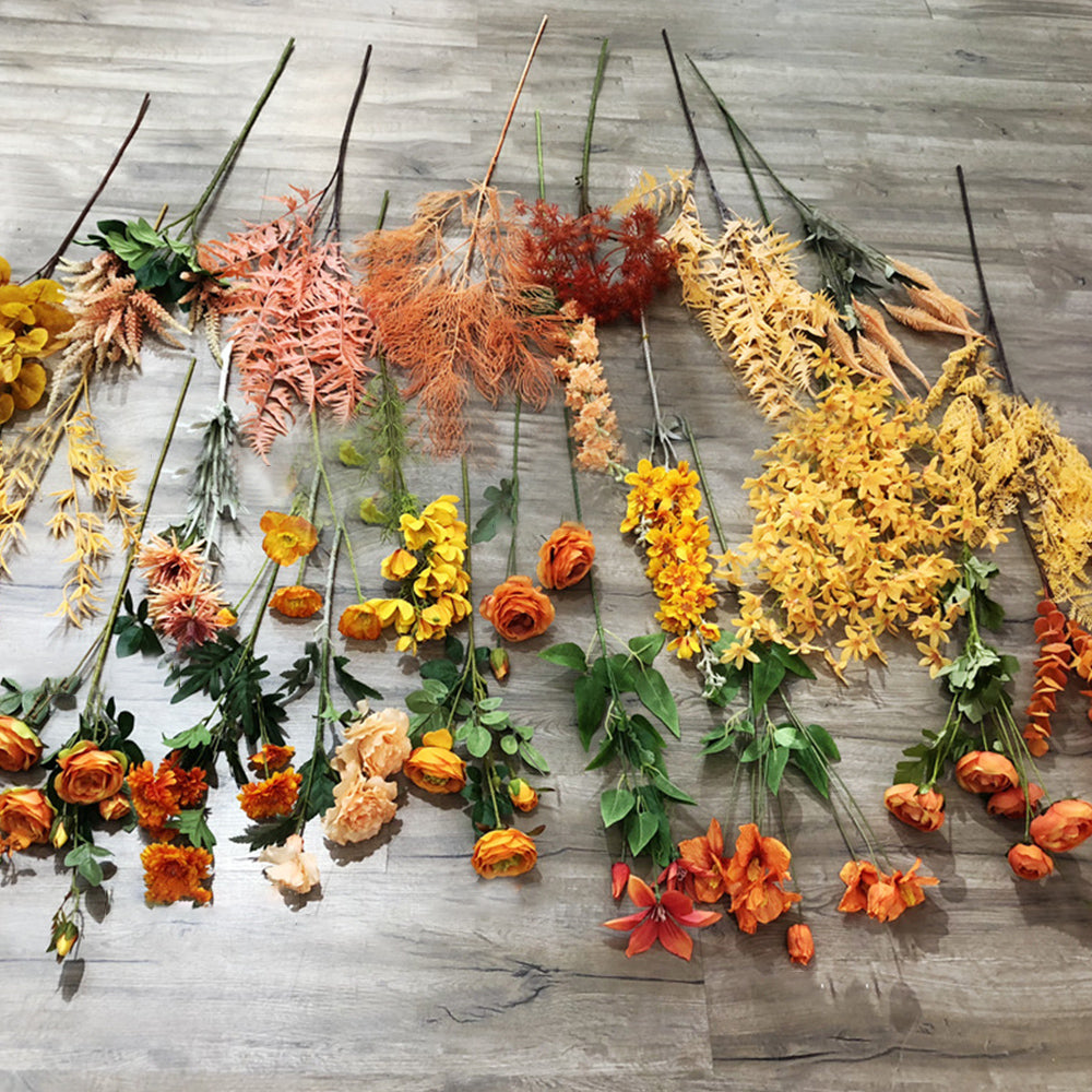 【造花】秋 オレンジ色 結婚式 シャンパン色