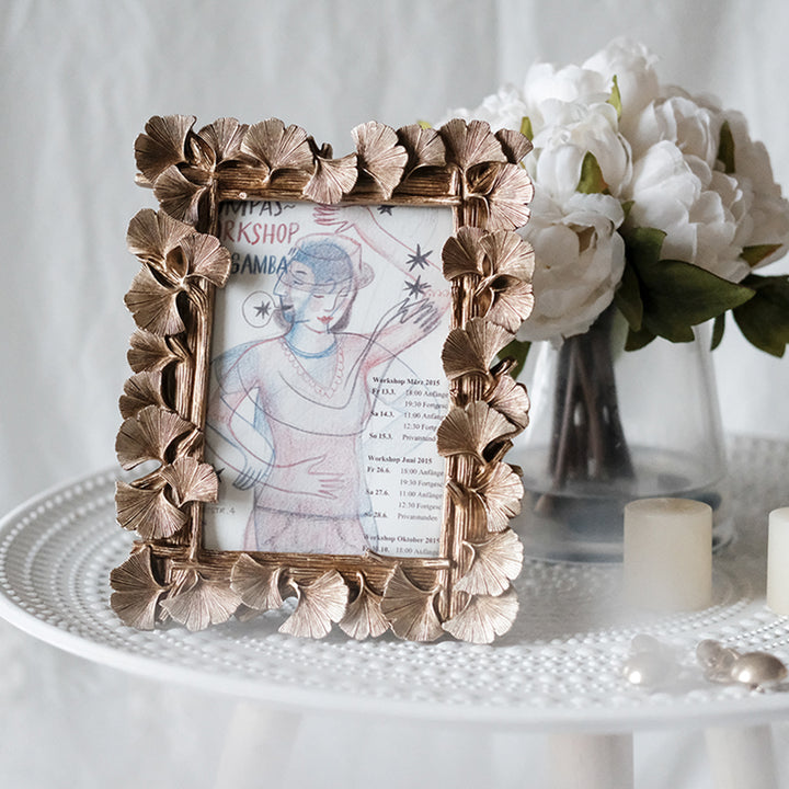 【フォトフレーム ・写真立て】イチョウの葉 シンプル 北欧風