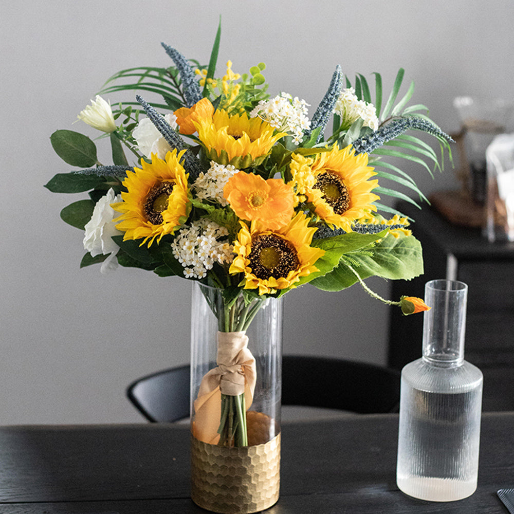 【造花】ひまわり フローラル 花束 フェイク