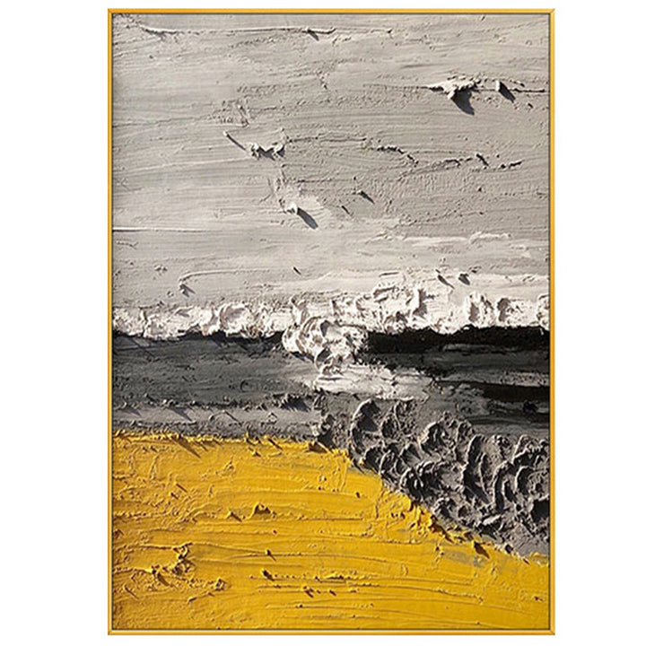 【掛絵】黒黄風景 手描き油絵