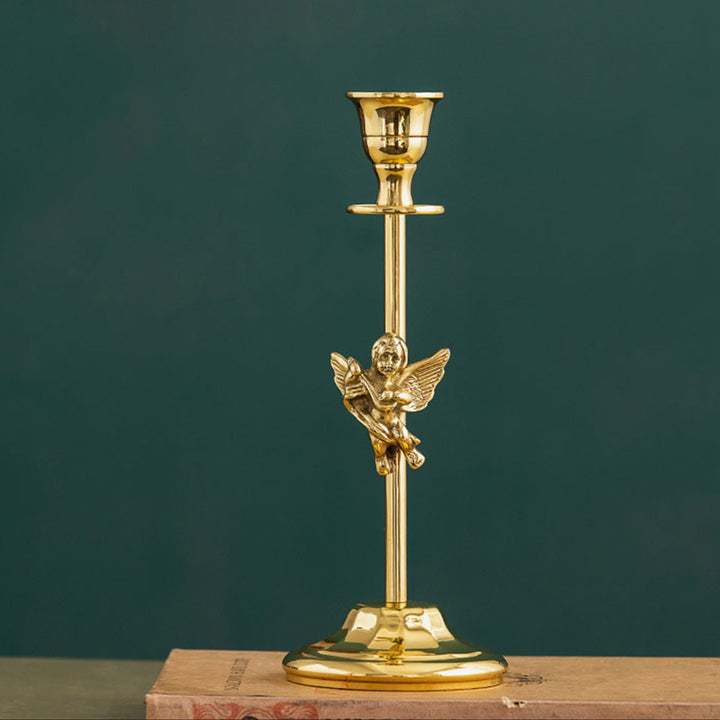 【キャンドルホルダー・スタンド】エレガント キューピッド 銅製