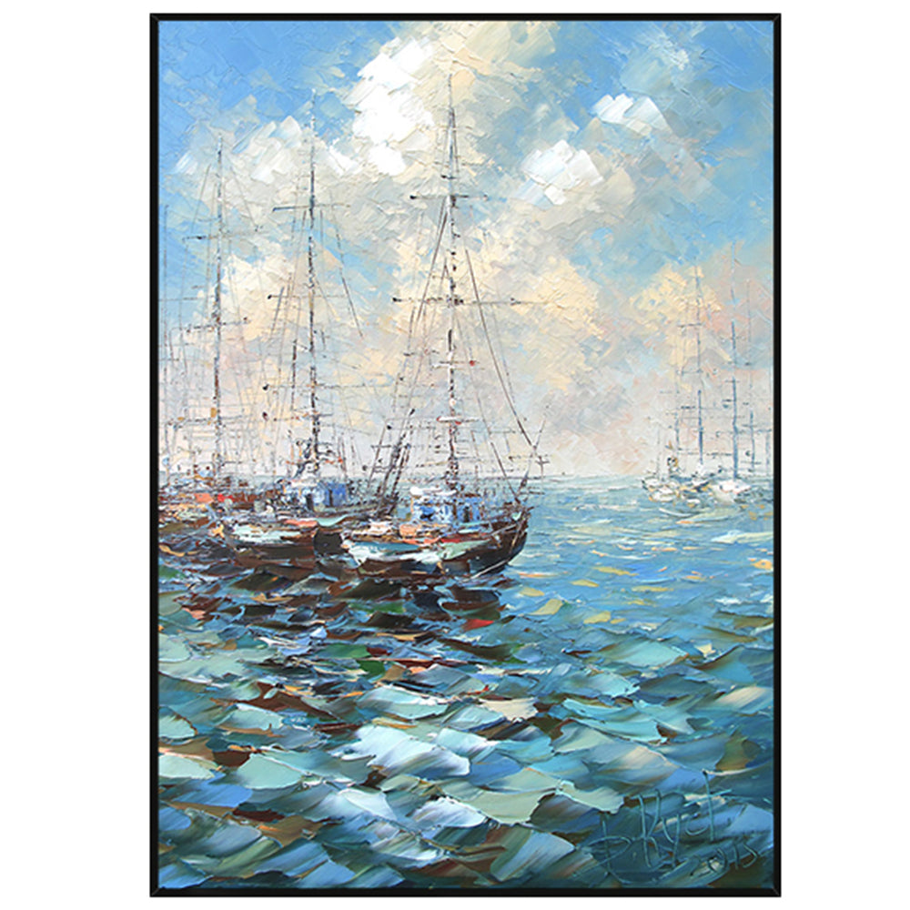 【掛絵】印象派海景色 選べる3パターン 手描き油絵