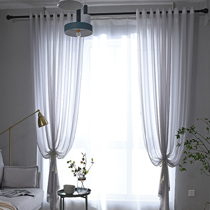 【レースカーテン】透け感 選べる8色