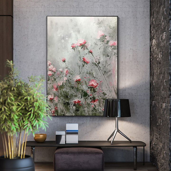 【掛絵】北欧風花 手描き油絵