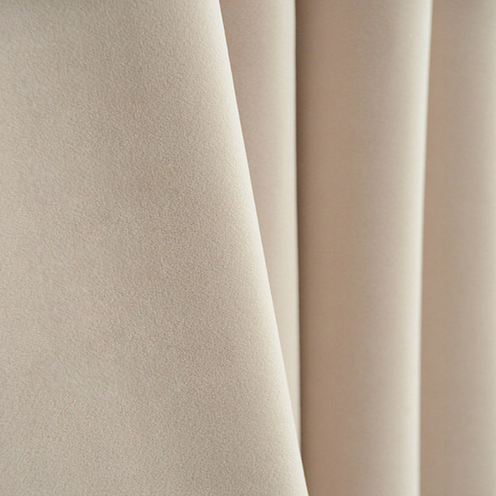 【ドレープカーテン】ミルクティー 選べる7色 ベルベットカーテン