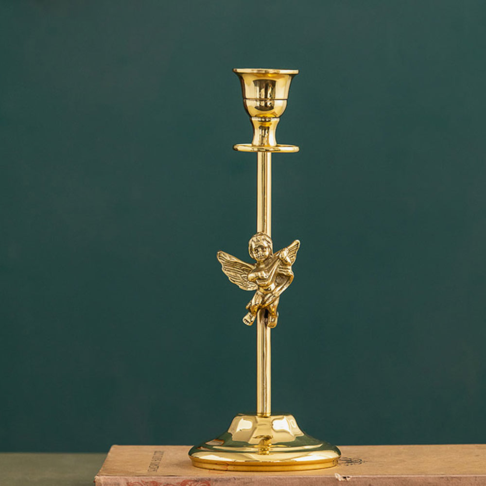 【キャンドルホルダー・スタンド】エレガント キューピッド 銅製