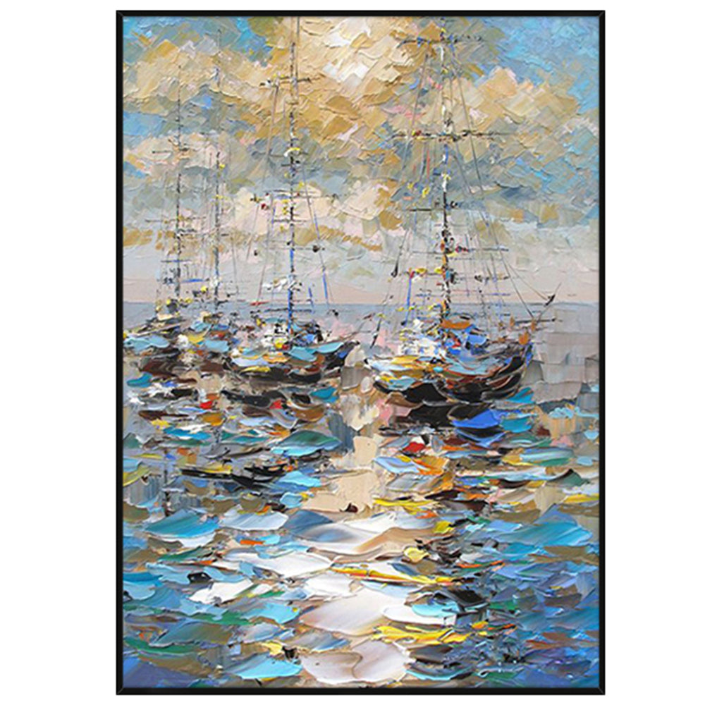 【掛絵】印象派海景色 選べる3パターン 手描き油絵