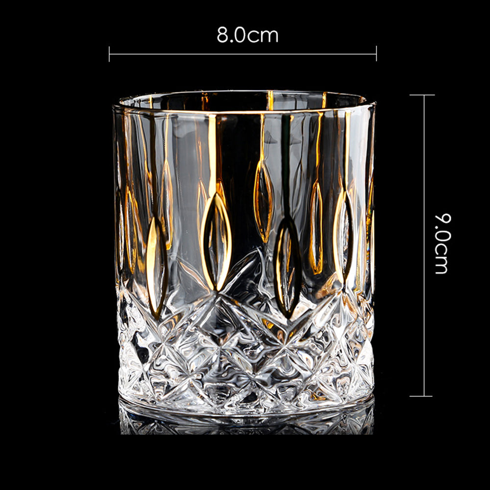 【ウィスキーグラス】高級 ヨーロッパ風 ゴールドライン