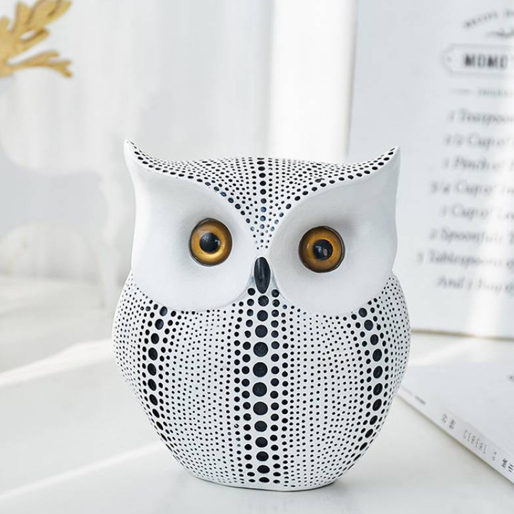 【オブジェ・置物】水玉模様 フクロウ 北欧風