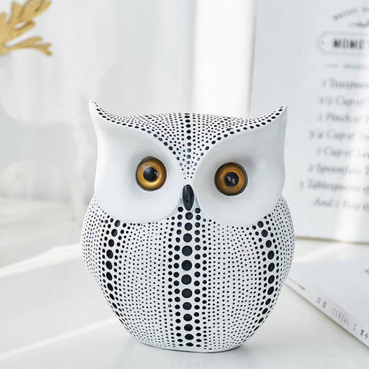 【オブジェ・置物】水玉模様 フクロウ 北欧風