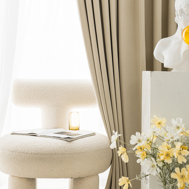 【ドレープカーテン】ミルクティー 選べる7色 ベルベットカーテン