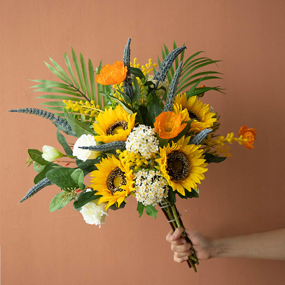 【造花】ひまわり フローラル 花束 フェイク