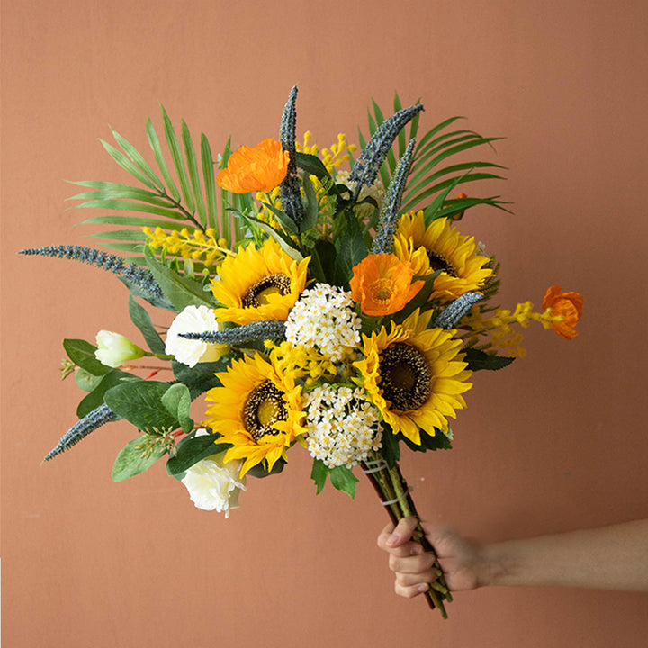 【造花】ひまわり フローラル 花束 フェイク