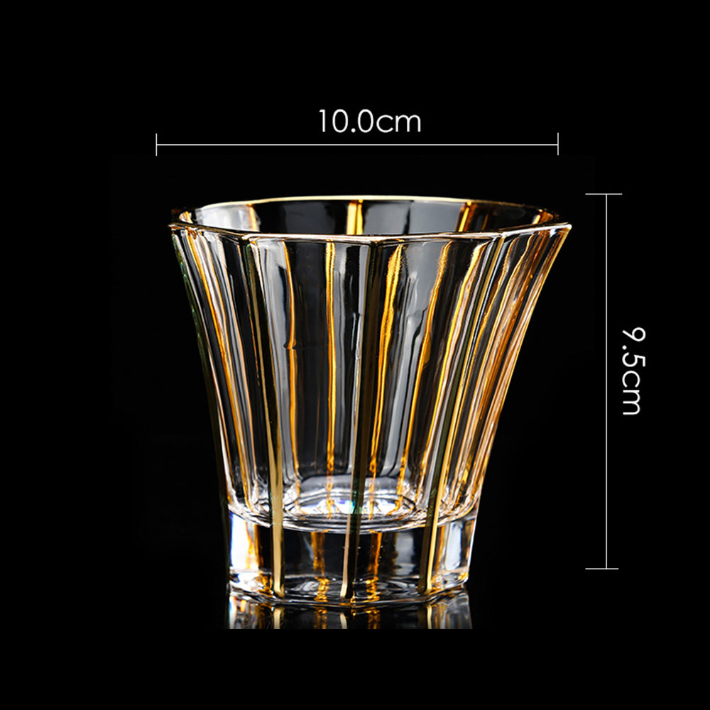 【ウィスキーグラス】高級 ヨーロッパ風 ゴールドライン