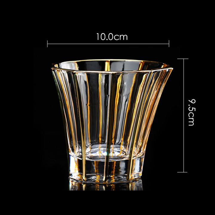 【ウィスキーグラス】高級 ヨーロッパ風 ゴールドライン