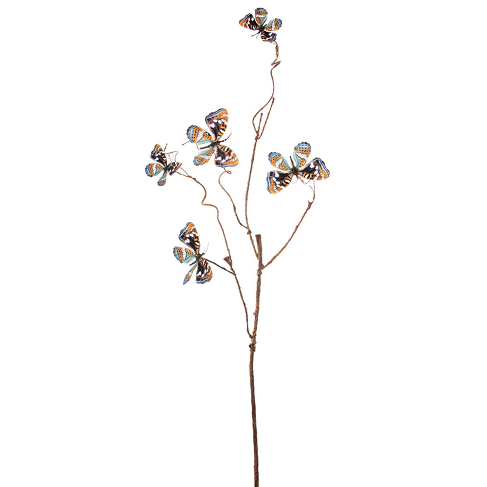 【造花 】レトロ 枯れ葉 蝶フェイク 生け花