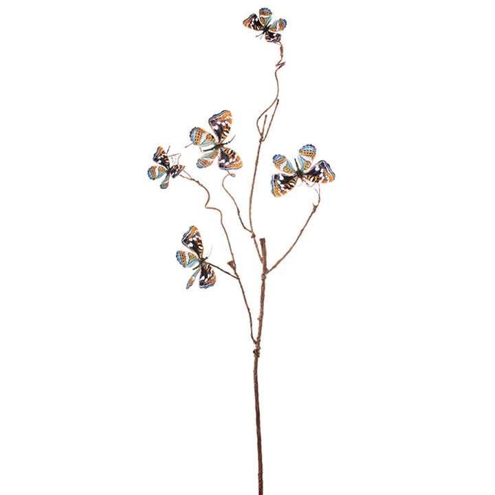 【造花 】レトロ 枯れ葉 蝶フェイク 生け花