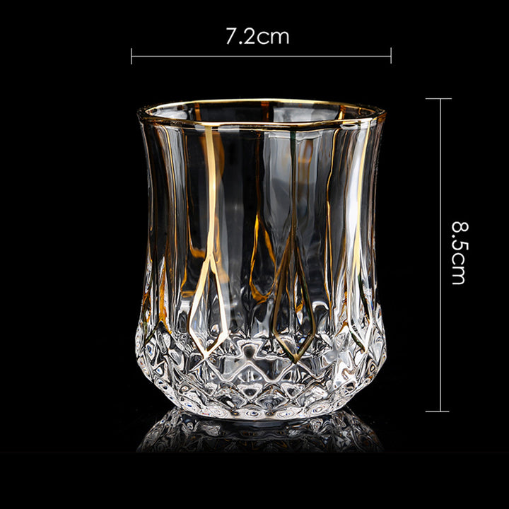 【ウィスキーグラス】高級 ヨーロッパ風 ゴールドライン