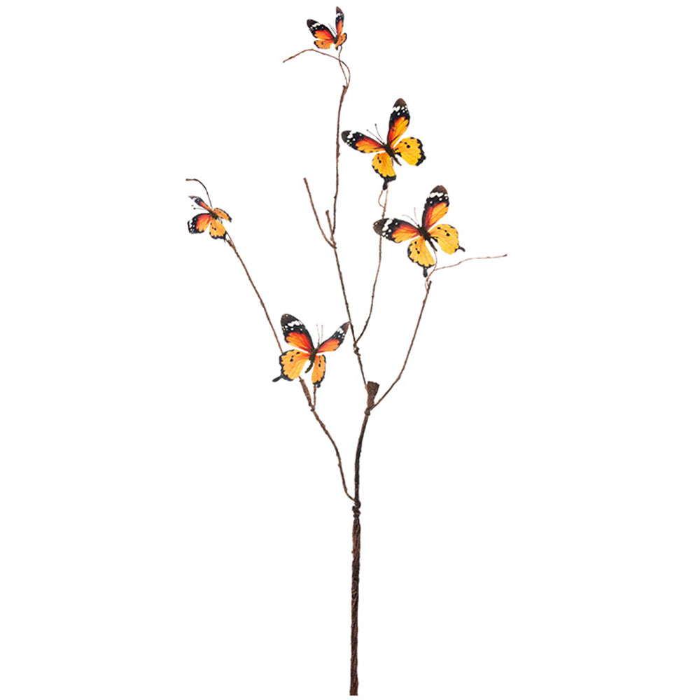 【造花 】レトロ 枯れ葉 蝶フェイク 生け花