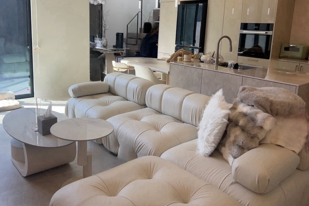 お客様投稿（【ソファ】クリーム色おしゃれ 選べる3素材）