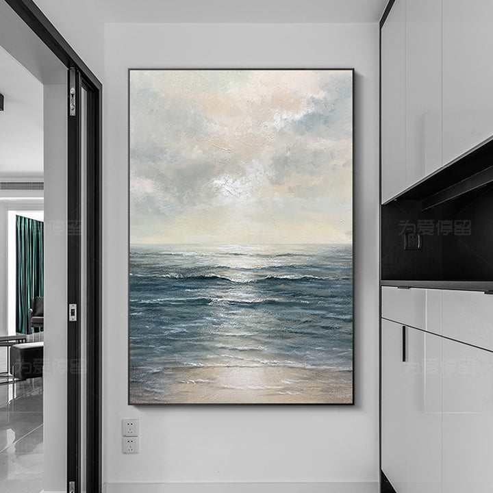 【OUTLET】【掛絵】日の出・海 手描き油絵