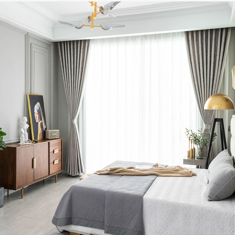 【ドレープカーテン】高級感フランス風 選べる8色 カーテンの細部画像 グレー（柄付け） ポリエステル100％ 遮光1級