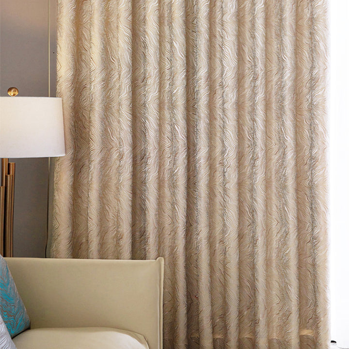 【ドレープカーテン】高級感フランス風 選べる8色 カーテンの細部画像 アイボリー（柄付け） ポリエステル100％ 遮光1級