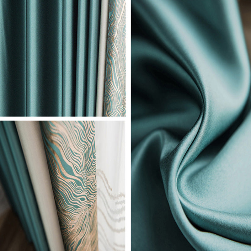 【ドレープカーテン】高級感フランス風 選べる8色 カーテンの細部画像 濃いグリーン（柄付け）＋アイボリー＋濃いグリーン ポリエステル100％ 遮光1級