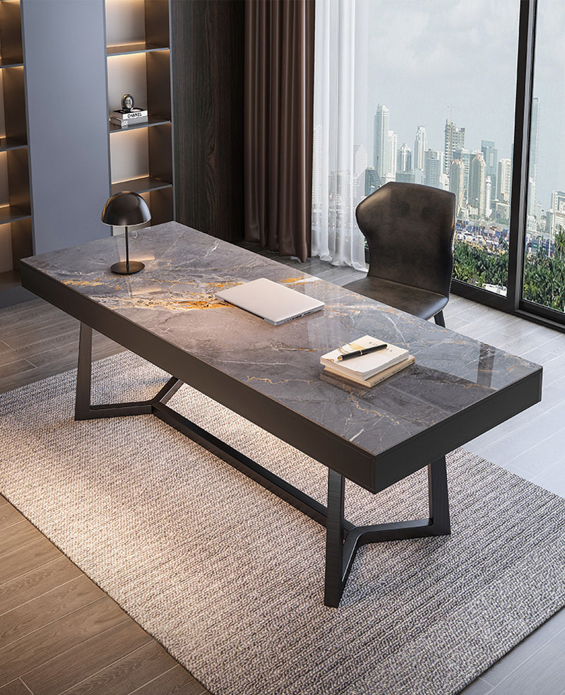 【デスク】テーブル モダン風　おしゃれなデスク 引き出し面材色グレー テーブル+A型椅子