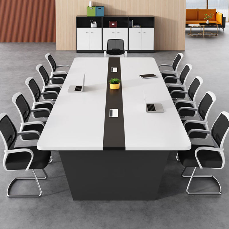 ミーティングテーブル　おしゃれ　高級感 (テーブル、椅子X11、ホワイトセット) ※100日間返品交換保証