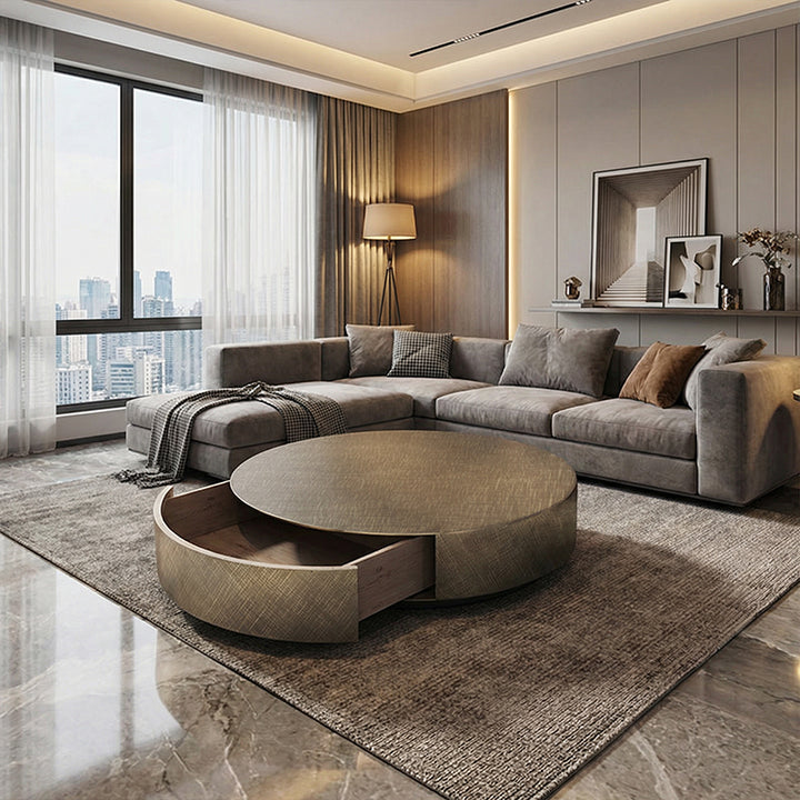 【ローテーブル】イタリア黒金風