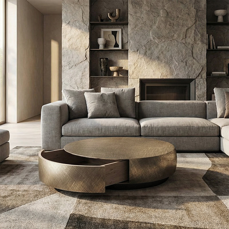 【ローテーブル】イタリア黒金風