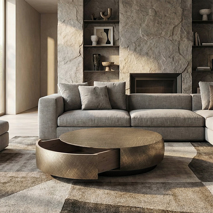 【ローテーブル】イタリア黒金風