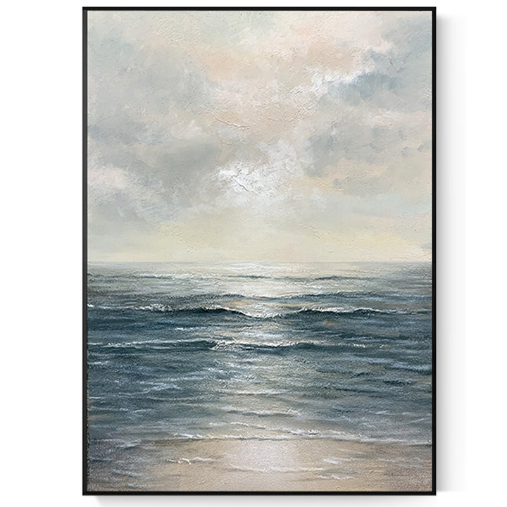 【OUTLET】【掛絵】日の出・海 手描き油絵