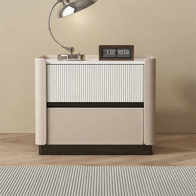 【ナイトテーブル】リブデザイン 上品 静かな佇まい